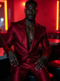 a man wearing  silk suit in night club, instagram photo, instagram,  fit body'