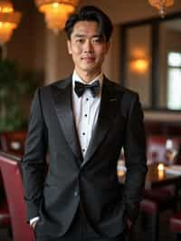 a man wearing  luxurious suit in luxury restaurant, instagram photo, instagram,  fit body