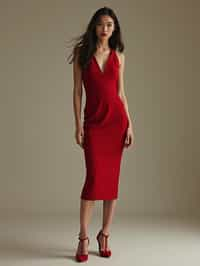 woman wearing bodycon dress  in try on fashion shoot for Zara Shein H&M