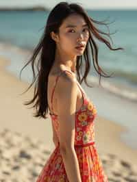 woman wearing summer dress  in try on fashion shoot for Zara Shein H&M