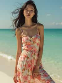 woman wearing summer dress  in try on fashion shoot for Zara Shein H&M