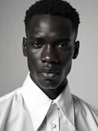 man wearing  white collar shirt in try on fashion shoot for Zara Shein H&M