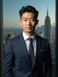 8k professional headshot of man, crisp details, studio backdrop, executive attire, confident posture, neutral expression, high-definition, corporate setting, sharp focus, ambient lighting, business professional, cityscape view