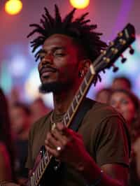 masculine  man enjoying a concert or music festival