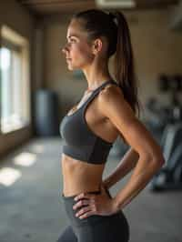 a confident  feminine woman engaging in a fitness routine