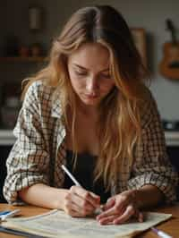 feminine woman engaging in a hobby or craft