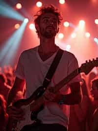 masculine  man enjoying a concert or music festival