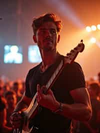 masculine  man enjoying a concert or music festival