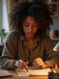 feminine woman engaging in a hobby or craft