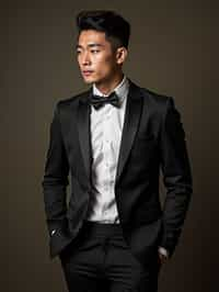 an alluring masculine  man dressed in elegant evening wear