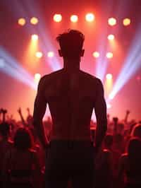 masculine  man enjoying a concert or music festival