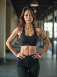 a confident  feminine woman engaging in a fitness routine