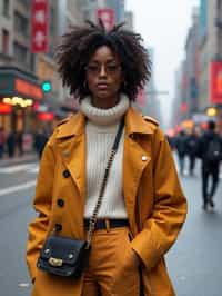 stylish and chic  woman in Shanghai wearing a contemporary streetwear outfit, Nanjing Road in the background