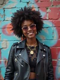 stylish and chic  woman in Berlin wearing a grunge-inspired outfit, Berlin Wall in the background