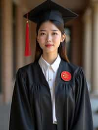 a graduate woman in their academic gown