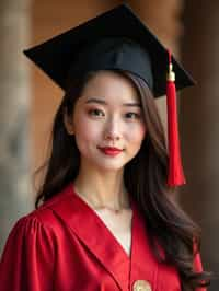 a graduate woman wearing their academic regalia