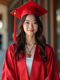 a graduate woman wearing their academic regalia