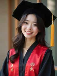 a graduate woman in their academic gown