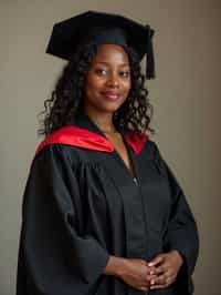 a graduate woman in their academic gown