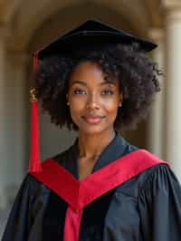 a graduate woman in their academic gown