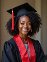 a graduate woman in their academic regalia