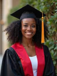 a graduate woman wearing their academic regalia