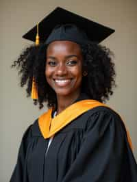 a graduate woman wearing their academic regalia