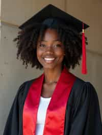 a graduate woman wearing their academic regalia