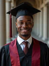 a graduate man in their academic gown