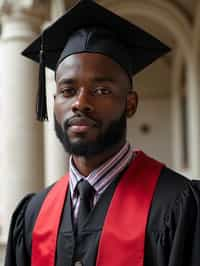 a graduate man in their academic gown