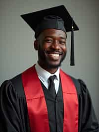 a graduate man in their academic gown