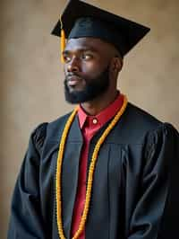 a graduate man in their academic gown