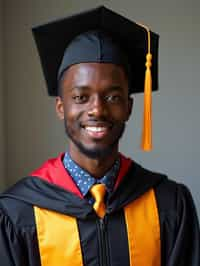 a graduate man in their academic regalia