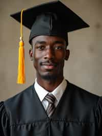 a graduate man in their academic regalia