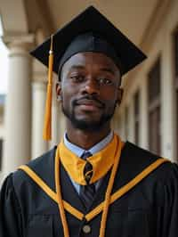 a graduate man wearing their academic regalia