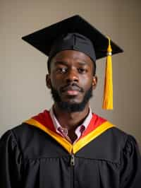 a graduate man wearing their academic regalia