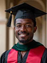 a graduate man wearing their academic regalia