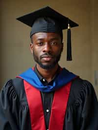 a graduate man in their academic gown