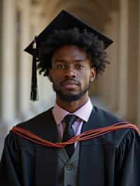 a graduate man in their academic gown