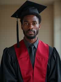 a graduate man in their academic gown