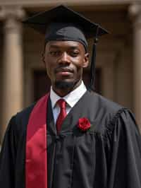 a graduate man in their academic gown