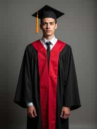 a graduate man in their academic gown