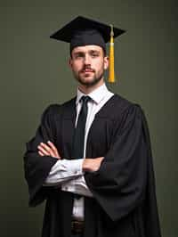 a graduate man in their academic gown