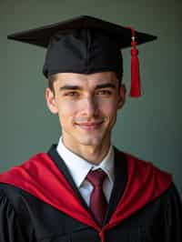 a graduate man in their academic gown