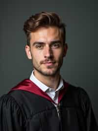 a graduate man in their academic gown