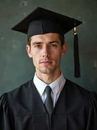 a graduate man in their academic gown