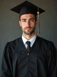 a graduate man in their academic gown