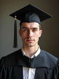 a graduate man in their academic gown