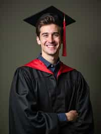 a graduate man in their academic gown