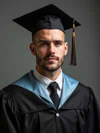 a graduate man in their academic regalia